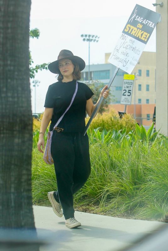 MILANA VAYNTRUB at SAG AFTRA Strike at Netflix in Los Angeles 07/17/2023