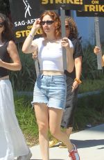 MINA SUNDWALL at SAG Strike at Netflix in Hollywood 07/25/2023