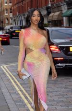 MUNROE BERGDORF Arrives at British Vogue x Self-portrait Summer Party in London 07/13/2023