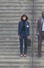 NATHALIE EMMANEUL on the Set of The Killer in Paris 07/03/2023