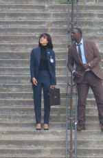 NATHALIE EMMANEUL on the Set of The Killer in Paris 07/03/2023