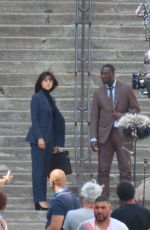 NATHALIE EMMANEUL on the Set of The Killer in Paris 07/03/2023