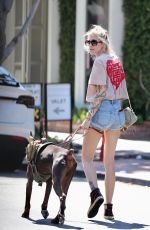 PARIS JACKSON in Denim Shorts Out with Her Dog in Los Angeles 07/13/2023