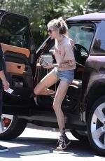 PARIS JACKSON in Denim Shorts Out with Her Dog in Los Angeles 07/13/2023