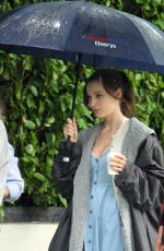 PHOEBE DYNEVOR, MCKENNA GRACE and MADELEINE BREWER on the Set of Anniversary in Dublin 07/27/2023