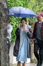 PHOEBE DYNEVOR, MCKENNA GRACE and MADELEINE BREWER on the Set of Anniversary in Dublin 07/27/2023