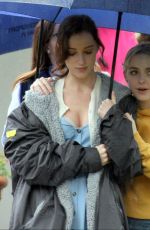 PHOEBE DYNEVOR, MCKENNA GRACE and MADELEINE BREWER on the Set of Anniversary in Dublin 07/27/2023