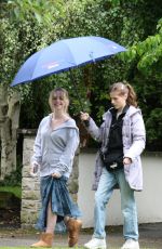 PHOEBE DYNEVOR, MCKENNA GRACE and MADELEINE BREWER on the Set of Anniversary in Dublin 07/27/2023