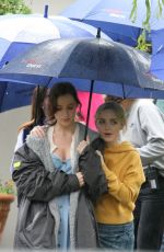 PHOEBE DYNEVOR, MCKENNA GRACE and MADELEINE BREWER on the Set of Anniversary in Dublin 07/27/2023