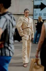 POLINA EROFEEVA Arrives at Alexandre Vauthier Fall/Winter 23/24 Haute Couture Show in Paris 07/04/2023