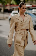 POLINA EROFEEVA Arrives at Alexandre Vauthier Fall/Winter 23/24 Haute Couture Show in Paris 07/04/2023