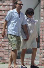 Pregnant ALIA SHAWKAT at Moxie Birth Clinic with Her Boyfriend in Pasadena 07/21/2023