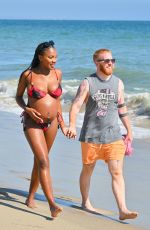 Pregnant CHYNA MILLS in Bikini at a Beach in Malibu 07/10/2023