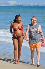 Pregnant CHYNA MILLS in Bikini at a Beach in Malibu 07/10/2023