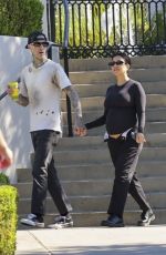 Pregnant KOURTNEY KARDASHIAN and Travis Barker Out for Coffee in Calabasas 07/20/2023