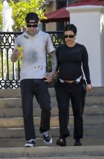Pregnant KOURTNEY KARDASHIAN and Travis Barker Out for Coffee in Calabasas 07/20/2023