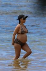 Pregnant KOURTNEY KARDASHIAN in Bikini at a Beach in Kauai in Hawaii 07/11/2023