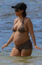 Pregnant KOURTNEY KARDASHIAN in Bikini at a Beach in Kauai in Hawaii 07/11/2023