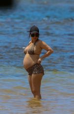 Pregnant KOURTNEY KARDASHIAN in Bikini at a Beach in Kauai in Hawaii 07/11/2023