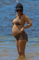 Pregnant KOURTNEY KARDASHIAN in Bikini at a Beach in Kauai in Hawaii 07/11/2023