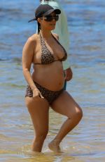 Pregnant KOURTNEY KARDASHIAN in Bikini at a Beach in Kauai in Hawaii 07/11/2023