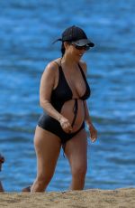 Pregnant KOURTNEY KARDASHIAN in Swimsuit at a Beach in Kaui 07/13/2023