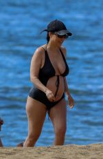 Pregnant KOURTNEY KARDASHIAN in Swimsuit at a Beach in Kaui 07/13/2023