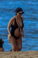 Pregnant KOURTNEY KARDASHIAN in Swimsuit at a Beach in Kaui 07/13/2023