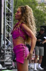RITA ORA Performs at Gay Pride on Trafalgar Square Stage in London 07/01/2023