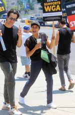 ROSARIO DAWSON at SAG-AFTRA Strike at Paramount Studios in Los Angeles 07/17/2023