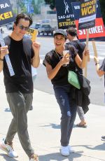 ROSARIO DAWSON at SAG-AFTRA Strike at Paramount Studios in Los Angeles 07/17/2023