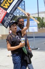 ROSARIO DAWSON at SAG-AFTRA Strike at Paramount Studios in Los Angeles 07/17/2023