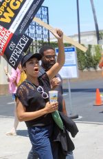 ROSARIO DAWSON at SAG-AFTRA Strike at Paramount Studios in Los Angeles 07/17/2023
