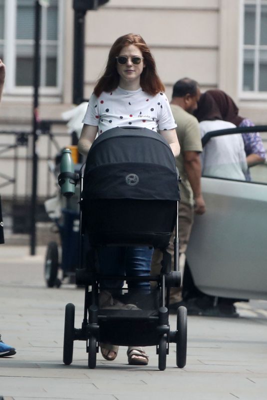 ROSE LESLIE Out with Her Baby Girl in London 07/10/2023