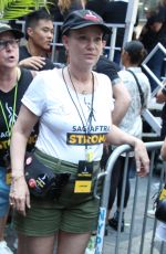 SAMANTHA MATHIS at Rock the City for a Fair Contract Rally at Times Square in New York 07/25/2023