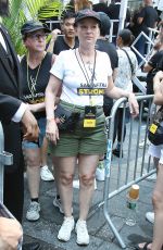 SAMANTHA MATHIS at Rock the City for a Fair Contract Rally at Times Square in New York 07/25/2023