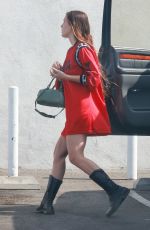 SCOUT WILLIS in an Oversized Red T-shirt Grabbing Breakfast to Go in Los Feliz 07/30/2023