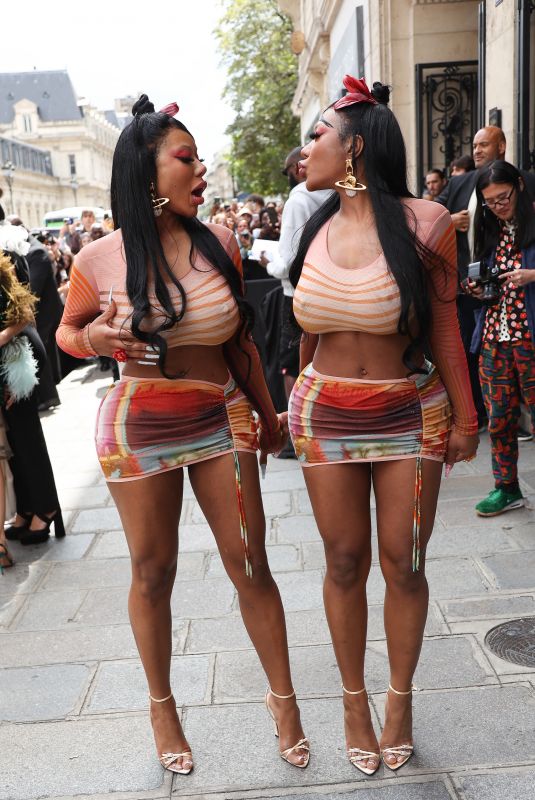 SHANNON and SHANNADE CLERMONT Arrives at Jean Paul Gaultier Haute Couture Show in Paris 07/05/2023