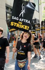 STEFANIA LAVIE OWEN at Sag-aftra Actors Union Strike in New York 06/17/2023
