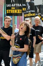 STEFANIA LAVIE OWEN at Sag-aftra Actors Union Strike in New York 06/17/2023