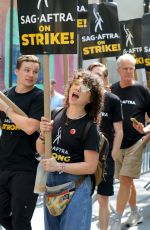 STEFANIA LAVIE OWEN at Sag-aftra Actors Union Strike in New York 06/17/2023