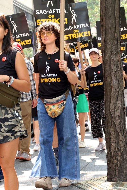 STEFANIA LAVIE OWEN at Sag-aftra Actors Union Strike in New York 06/17/2023