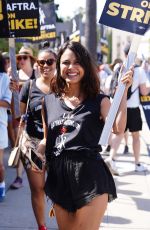 STELLA HUDGENS at SAG Strike at Warner Bros Studios in Burbank 07/21/2023