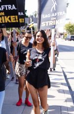STELLA HUDGENS at SAG Strike at Warner Bros Studios in Burbank 07/21/2023