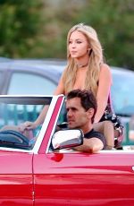 SYDNEY SWEENEY Cruises Sunset Blvd in a Classic Convertible Mercedes-Benz at a Photoshoot in Los Angeles 07/22/2023