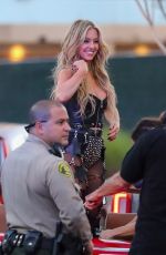 SYDNEY SWEENEY Cruises Sunset Blvd in a Classic Convertible Mercedes-Benz at a Photoshoot in Los Angeles 07/22/2023