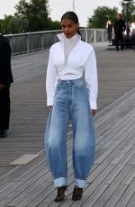 TINA KUNAKEY Leaves Azzedine Alaia Haute Couture Show in Paris 07/02/2023