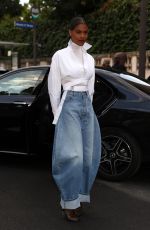 TINA KUNAKEY Leaves Azzedine Alaia Haute Couture Show in Paris 07/02/2023