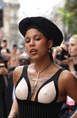 TOKISCHA Arrives at Jean Paul Gaultier Haute Couture Spring/Summer 23/24 Show at Paris Fashion Week 07/05/2023