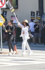 VANESSA HUDGENS at Sag Strike at Warner Brother Studios in Burbank 07/18/2023